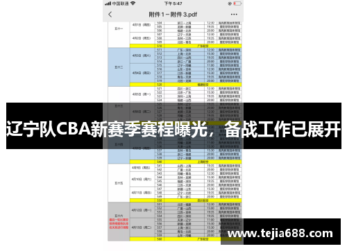 辽宁队CBA新赛季赛程曝光，备战工作已展开